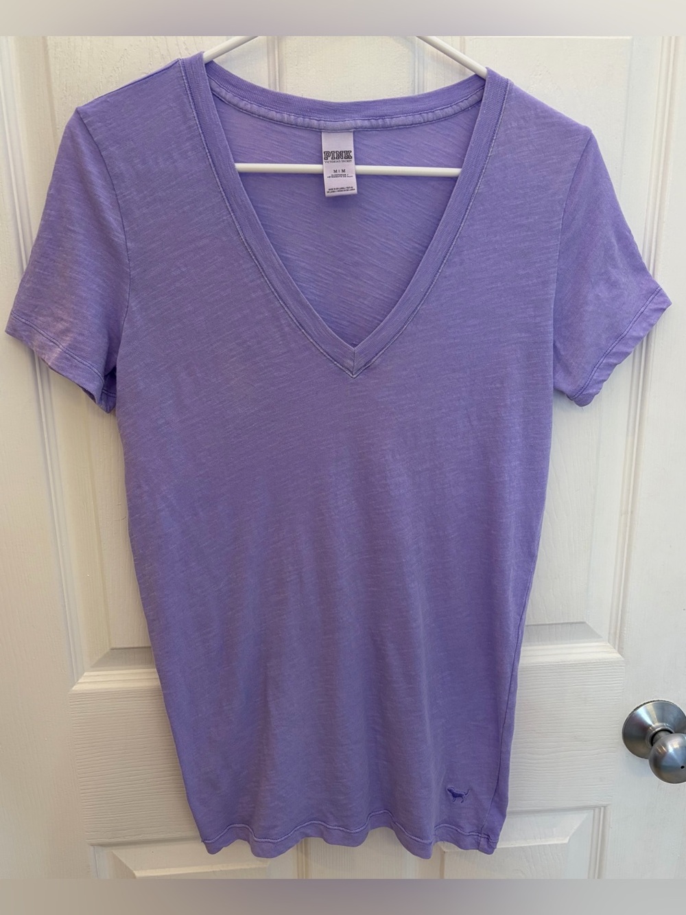 PINK Victoria’s Secret V-Neck Purple T-Shirt, Women’s Size Medium